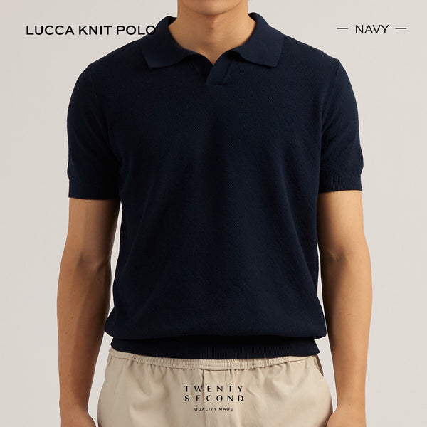 LUCCA KNIT POLO - NAVY