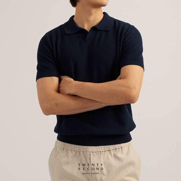 LUCCA KNIT POLO - NAVY