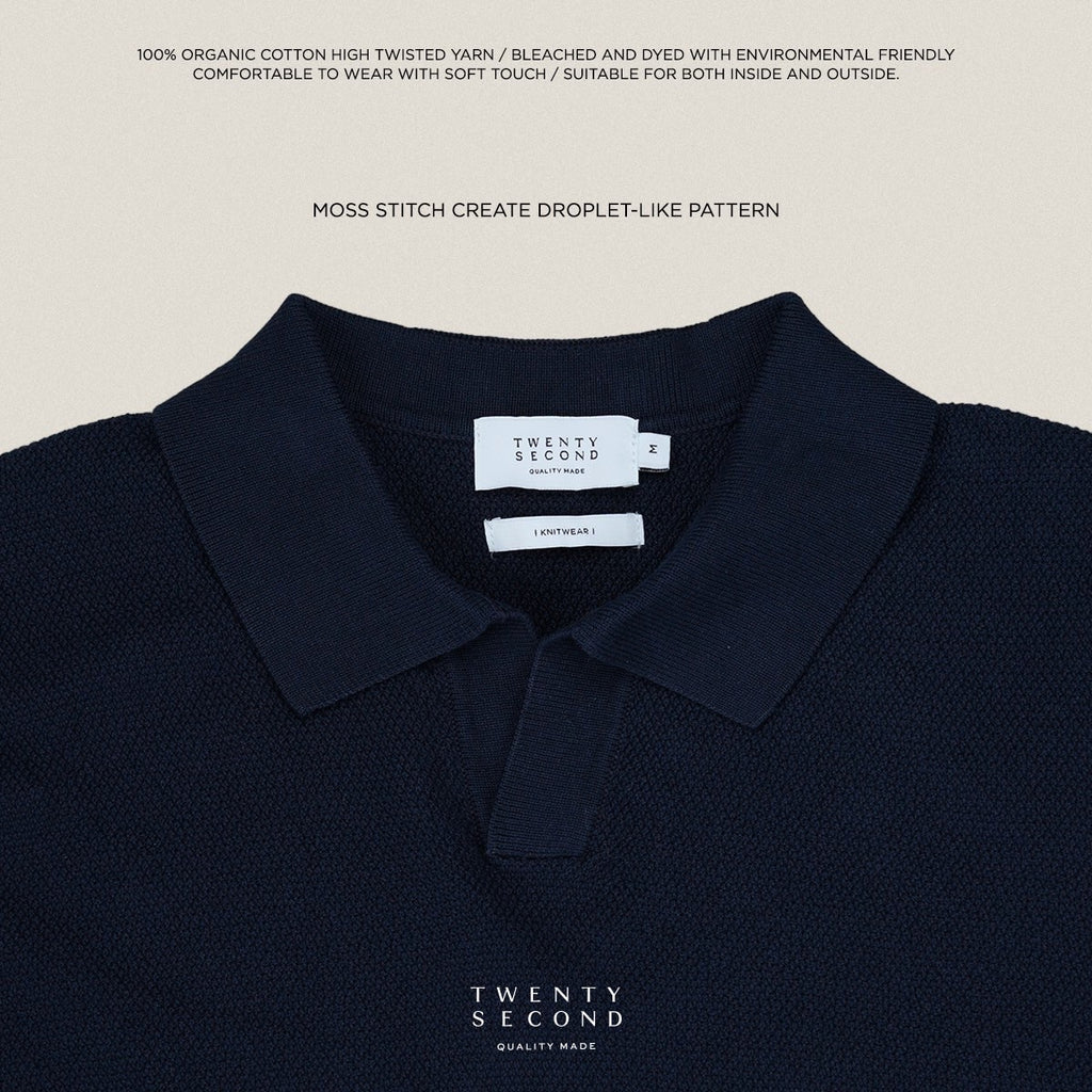 LUCCA KNIT POLO - NAVY