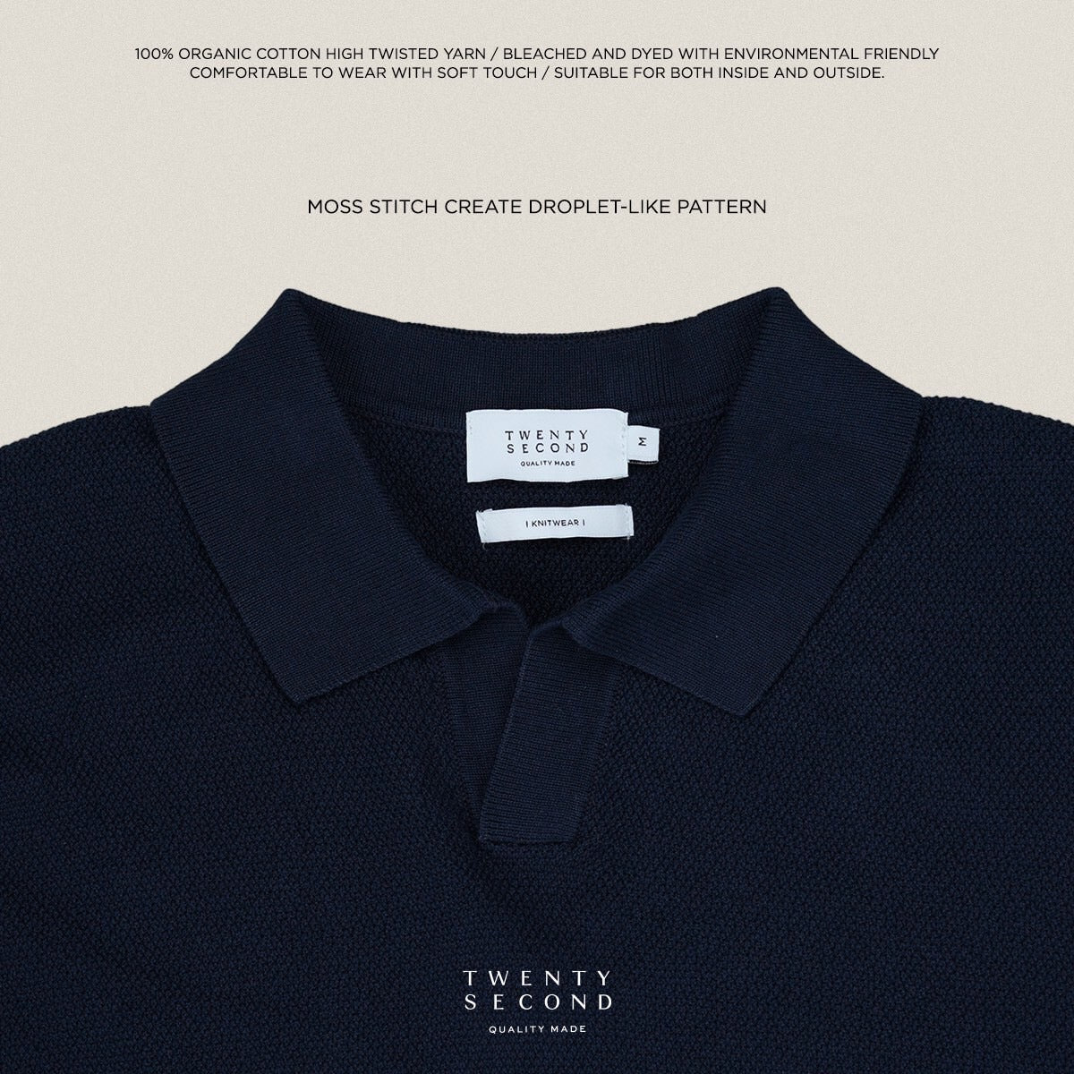 LUCCA KNIT POLO - NAVY