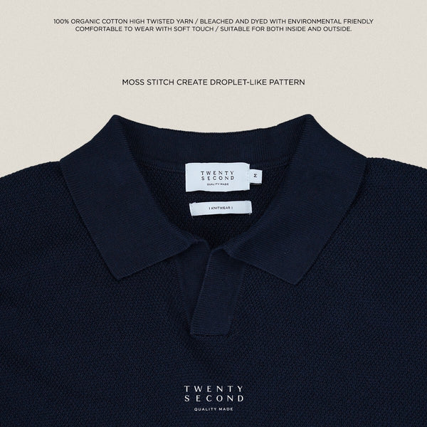 LUCCA KNIT POLO - NAVY