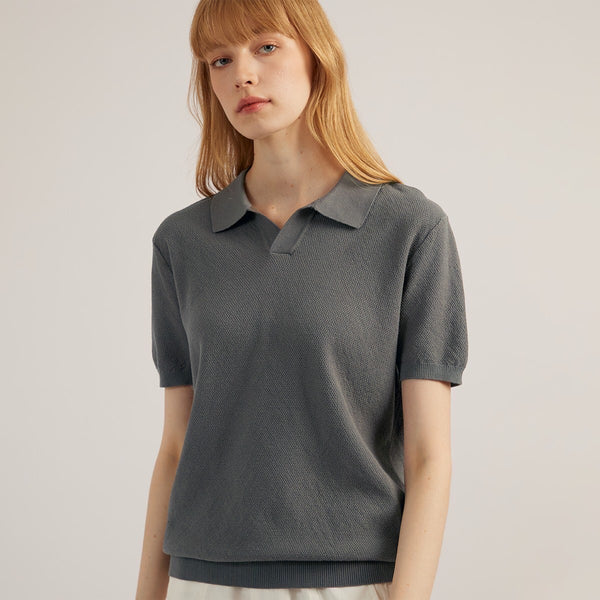 LUCCA KNIT POLO - GREY