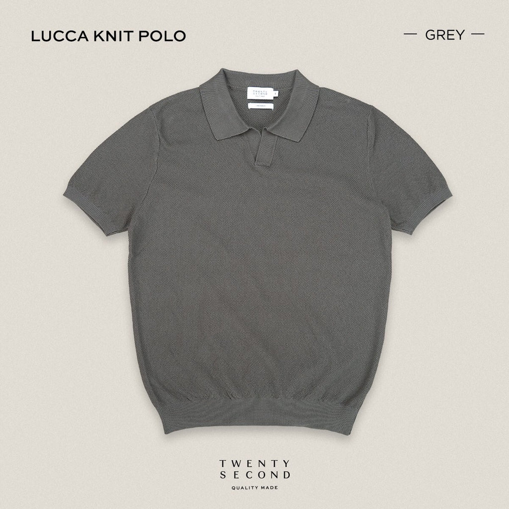LUCCA KNIT POLO - GREY