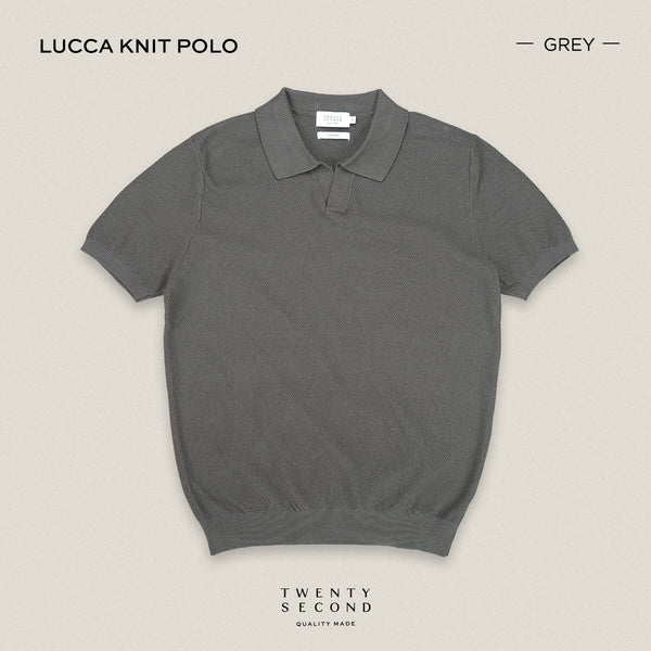 LUCCA KNIT POLO - GREY