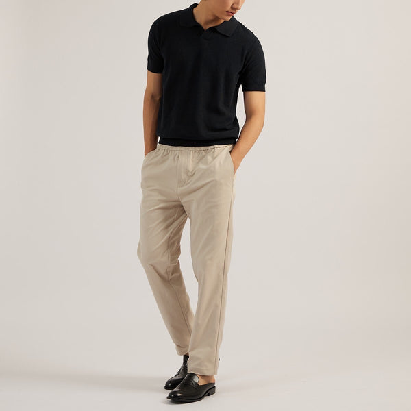LUCCA KNIT POLO - BLACK