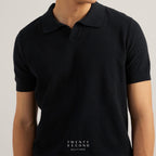 LUCCA KNIT POLO - BLACK