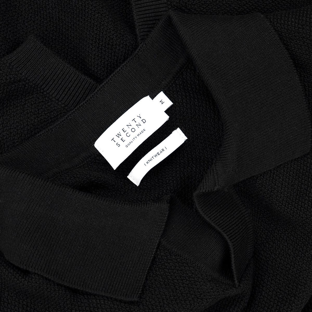LUCCA KNIT POLO - BLACK