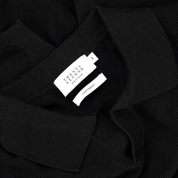 LUCCA KNIT POLO - BLACK