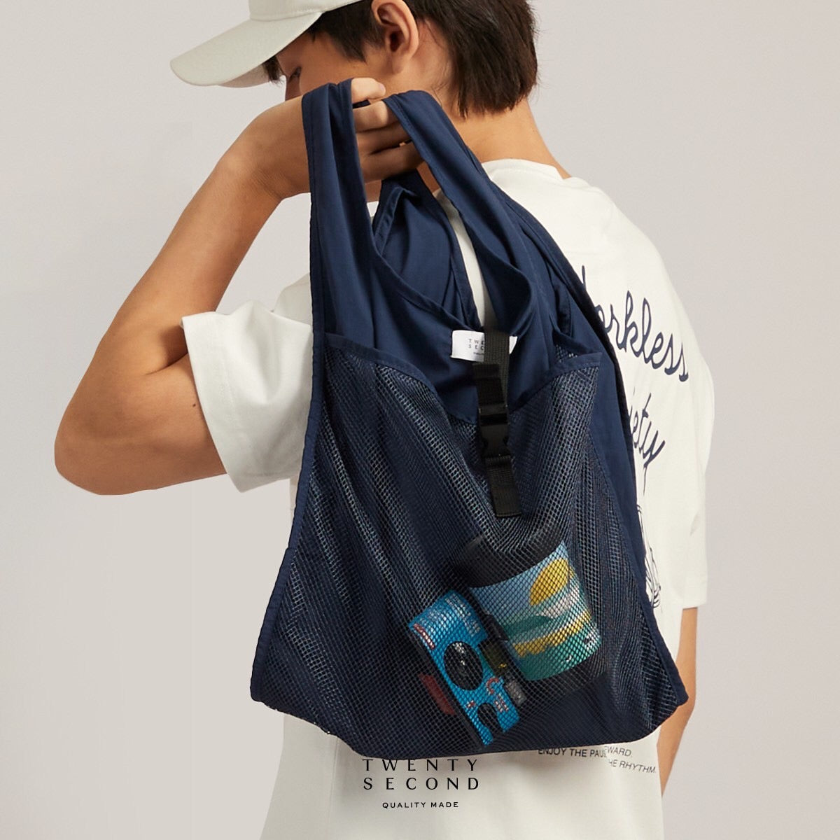 NYLON GROCERY BAG - DARKBLUE
