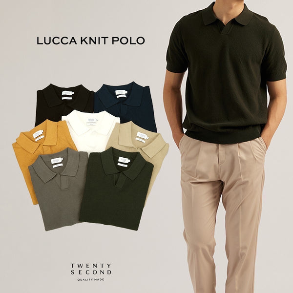 LUCCA KNIT POLO - BLACK