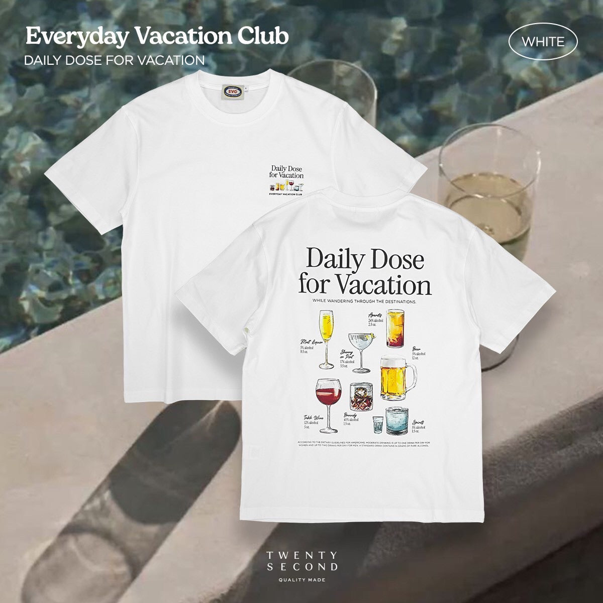 EVC DAILY DOSE TEE - WHITE