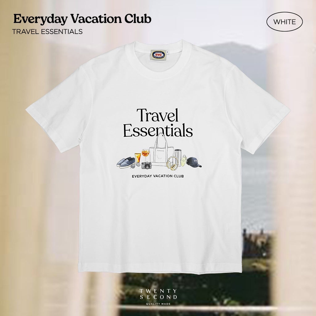 EVC TRAVEL ESSENTIALS TEE - WHITE