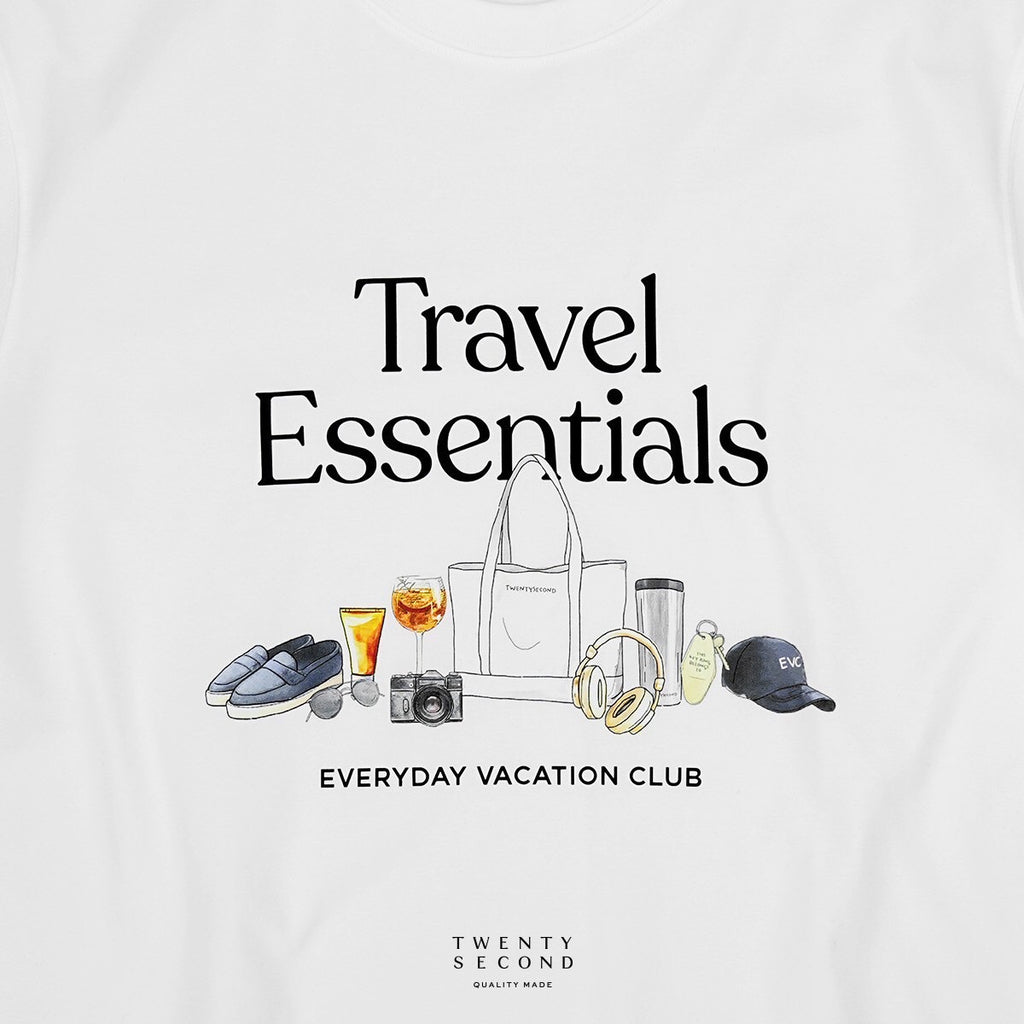 EVC TRAVEL ESSENTIALS TEE - WHITE