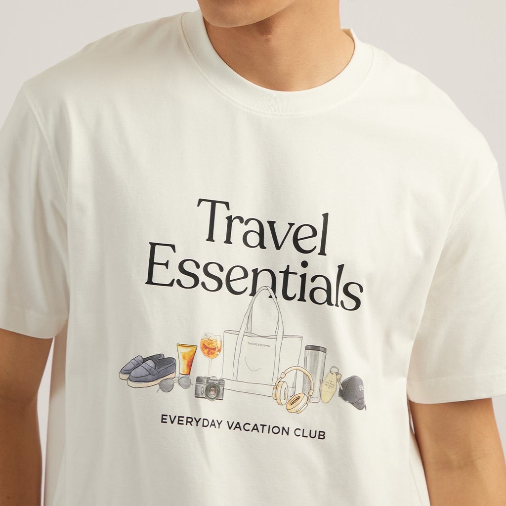 EVC TRAVEL ESSENTIALS TEE - WHITE