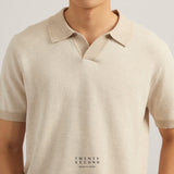 THEO KNIT POLO - BEIGE