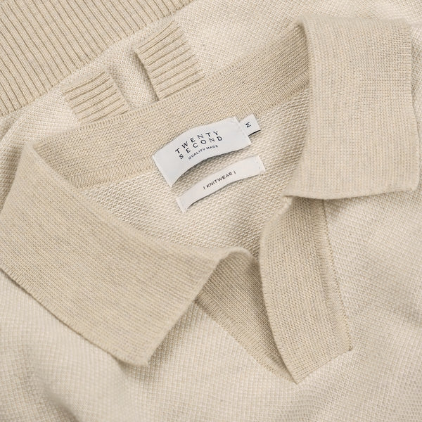 THEO KNIT POLO - BEIGE