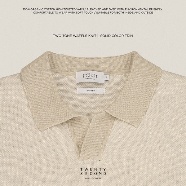 THEO KNIT POLO - BEIGE