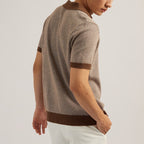THEO KNIT POLO - BROWN