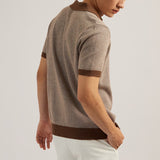 THEO KNIT POLO - BROWN