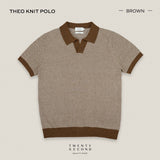THEO KNIT POLO - BROWN