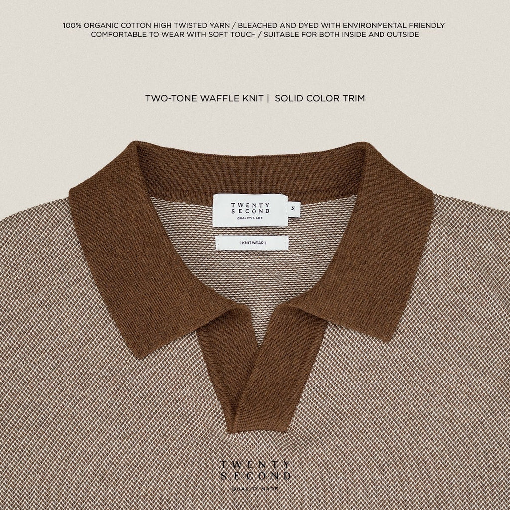 THEO KNIT POLO - BROWN