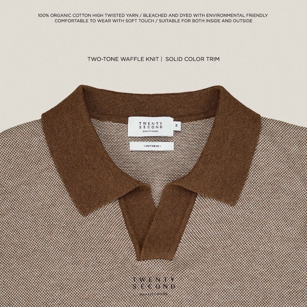 THEO KNIT POLO - BROWN