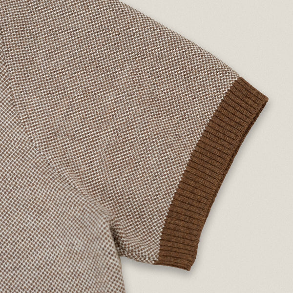 THEO KNIT POLO - BROWN