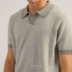 THEO KNIT POLO - GREY