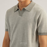 THEO KNIT POLO - GREY