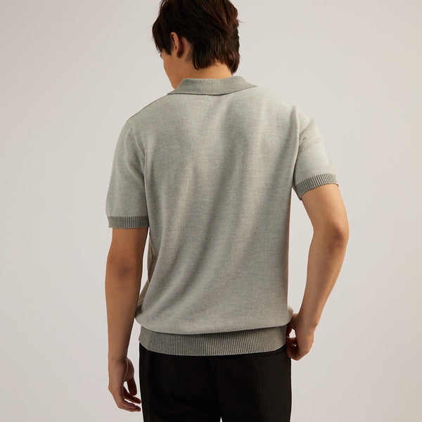 THEO KNIT POLO - GREY