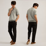 THEO KNIT POLO - GREY