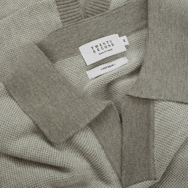 THEO KNIT POLO - GREY