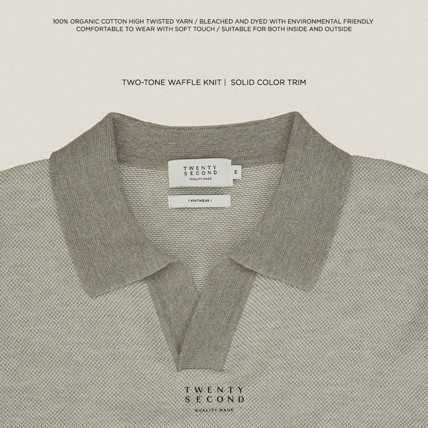 THEO KNIT POLO - GREY