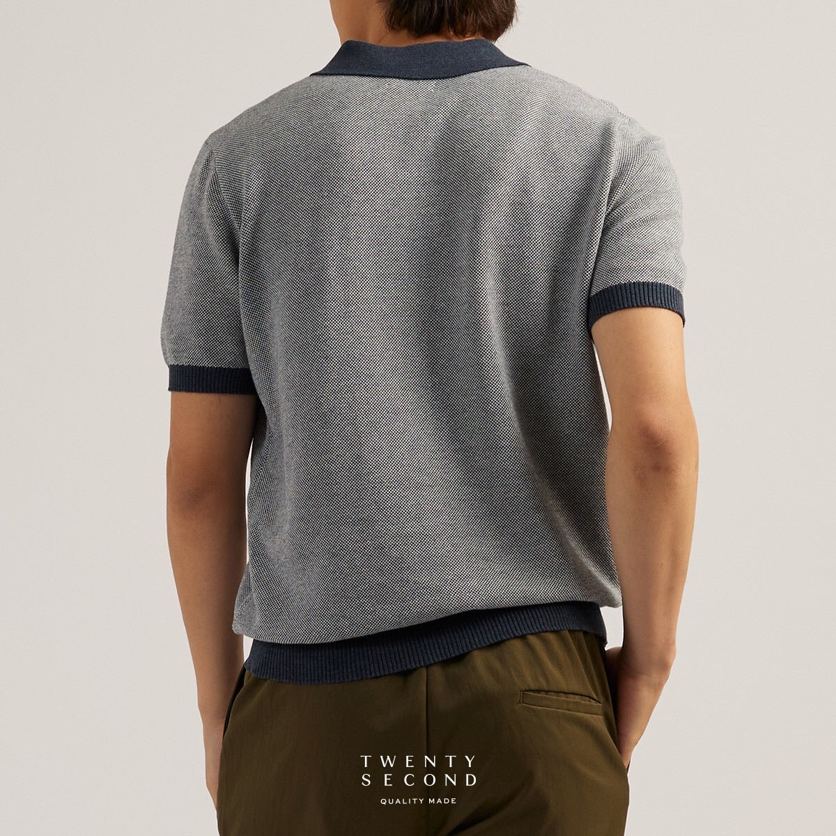 THEO KNIT POLO - NAVY