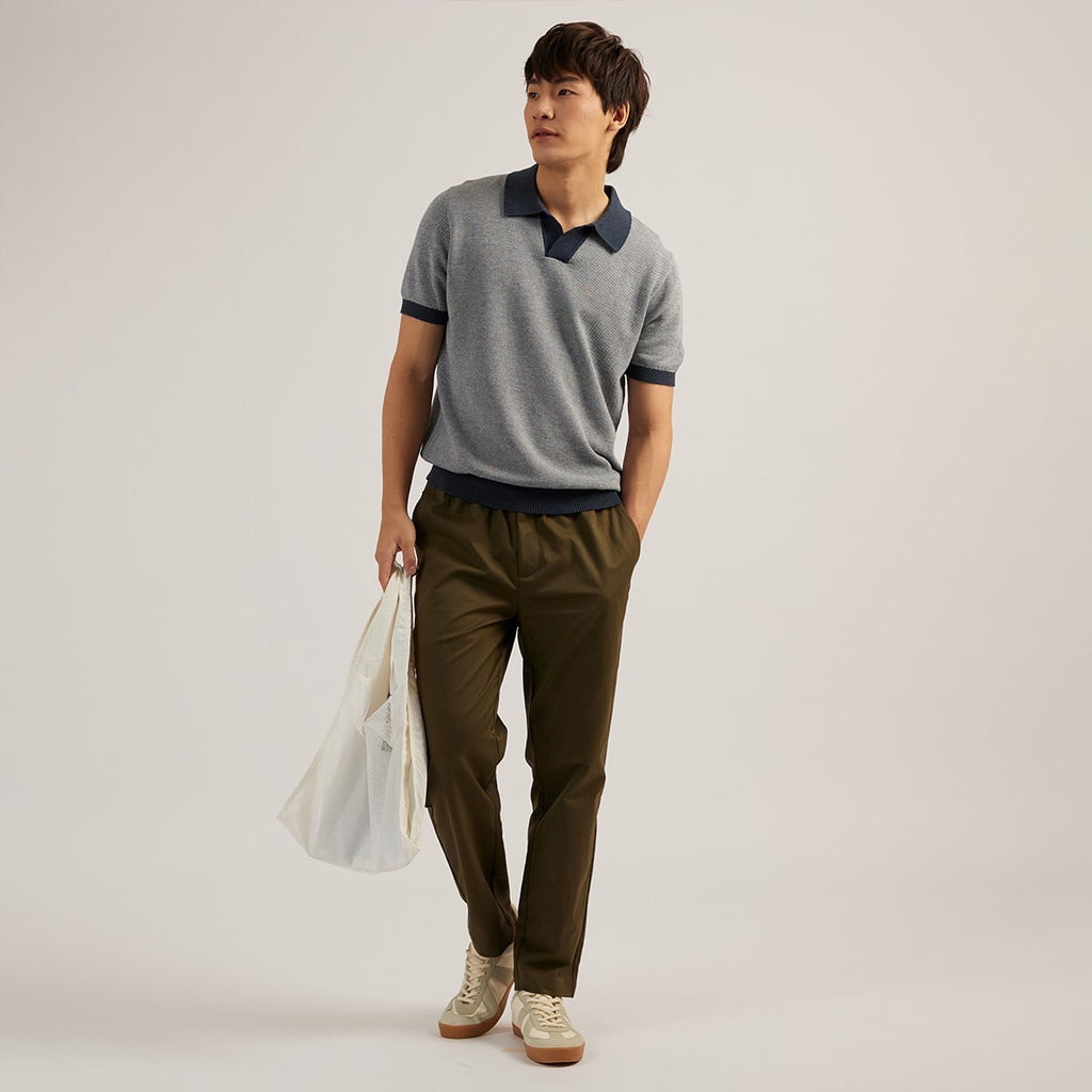 THEO KNIT POLO - NAVY