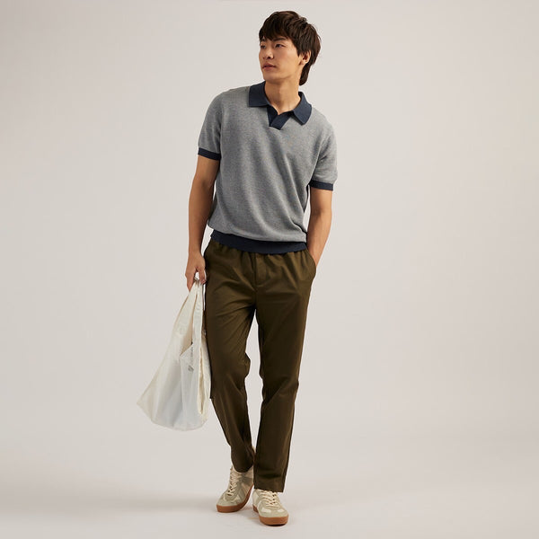 THEO KNIT POLO - NAVY