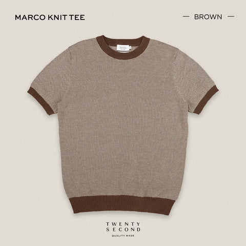 MARCO KNIT TEE - BROWN