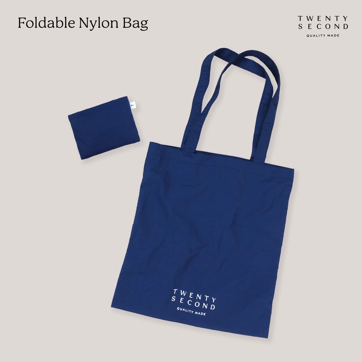 FOLDABLE NYLON BAG - DARK BLUE