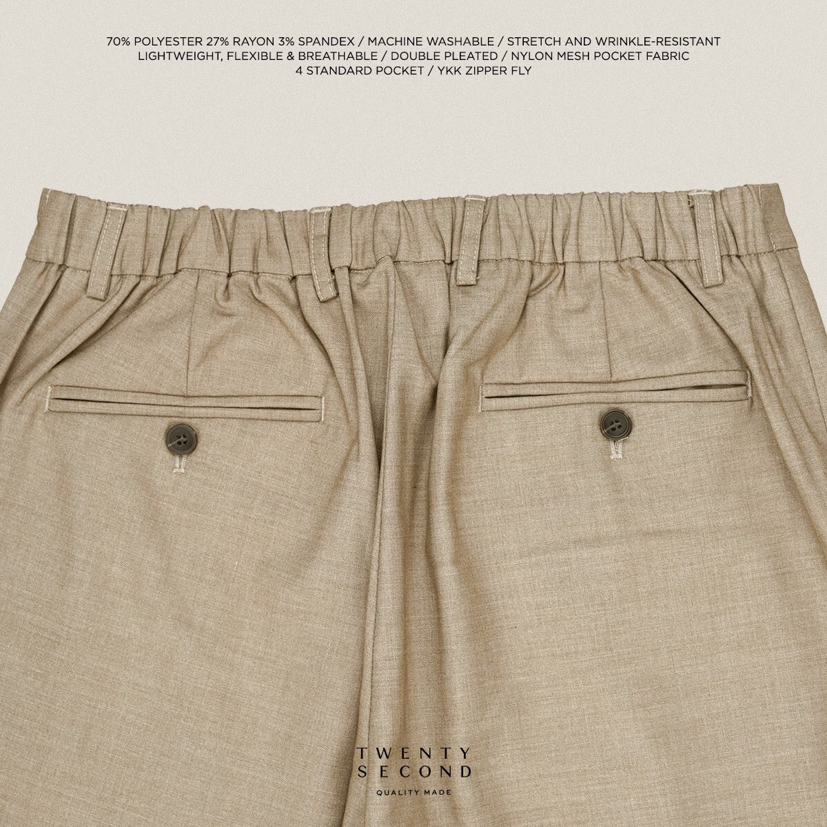 WEEKDAY SMART PANTS - KHAKI