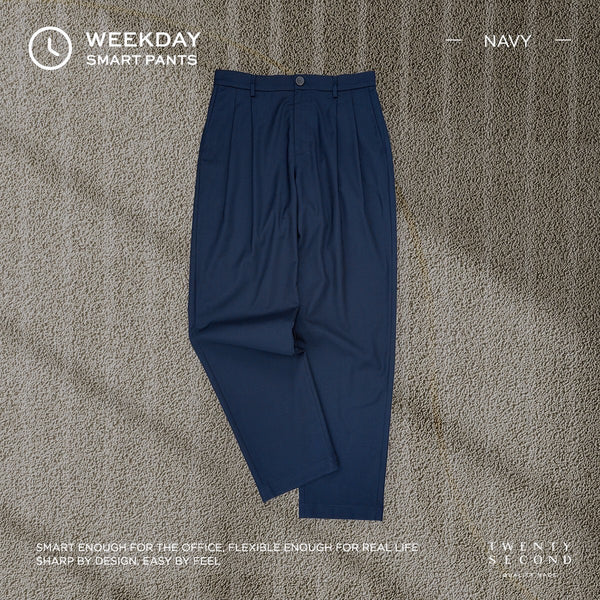WEEKDAY SMART PANTS - NAVY