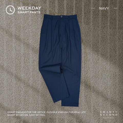 WEEKDAY SMART PANTS - NAVY