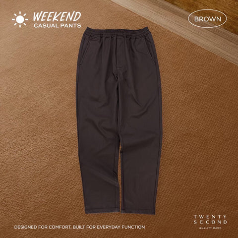 WEEKEND CASUAL PANTS - BROWN