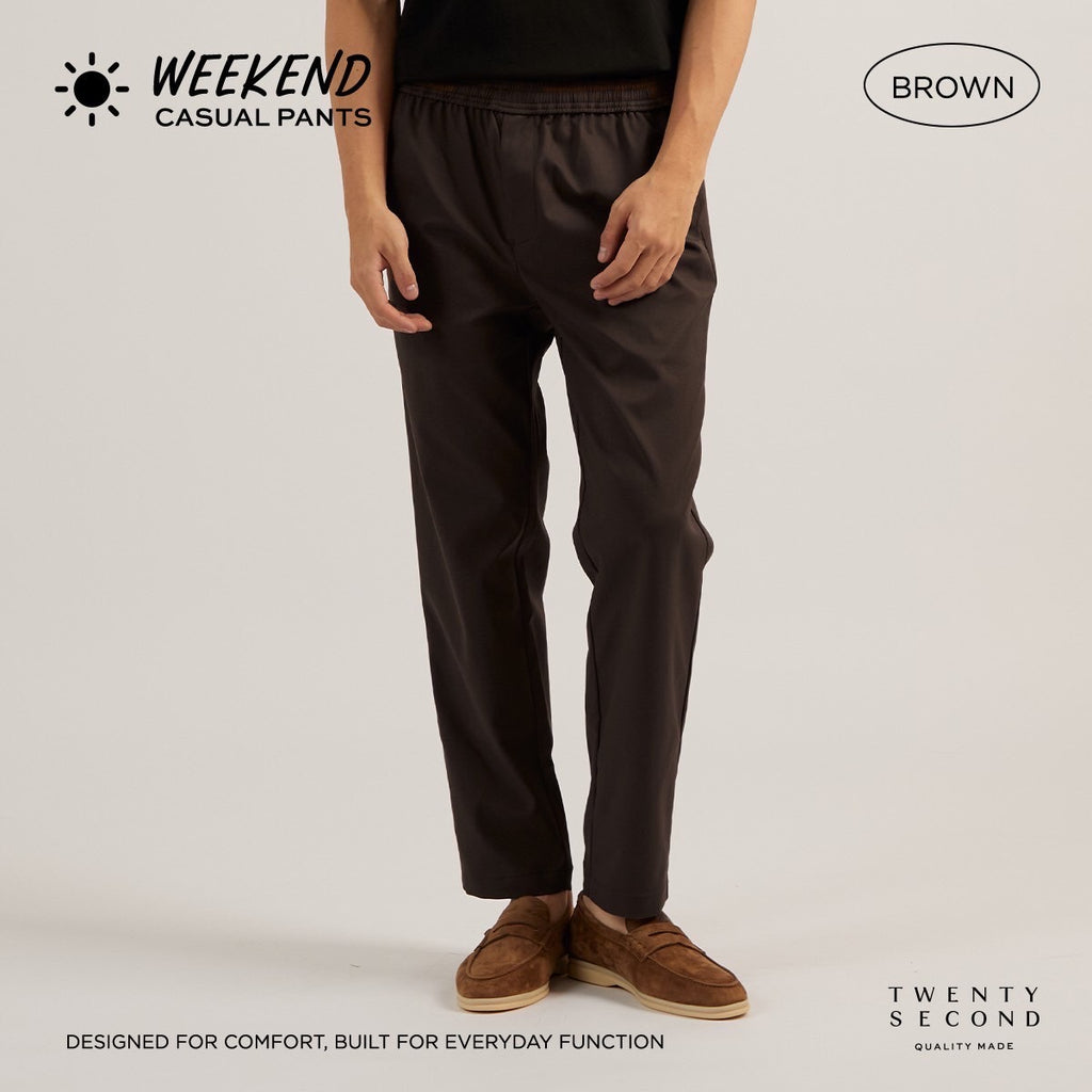WEEKEND CASUAL PANTS - BROWN