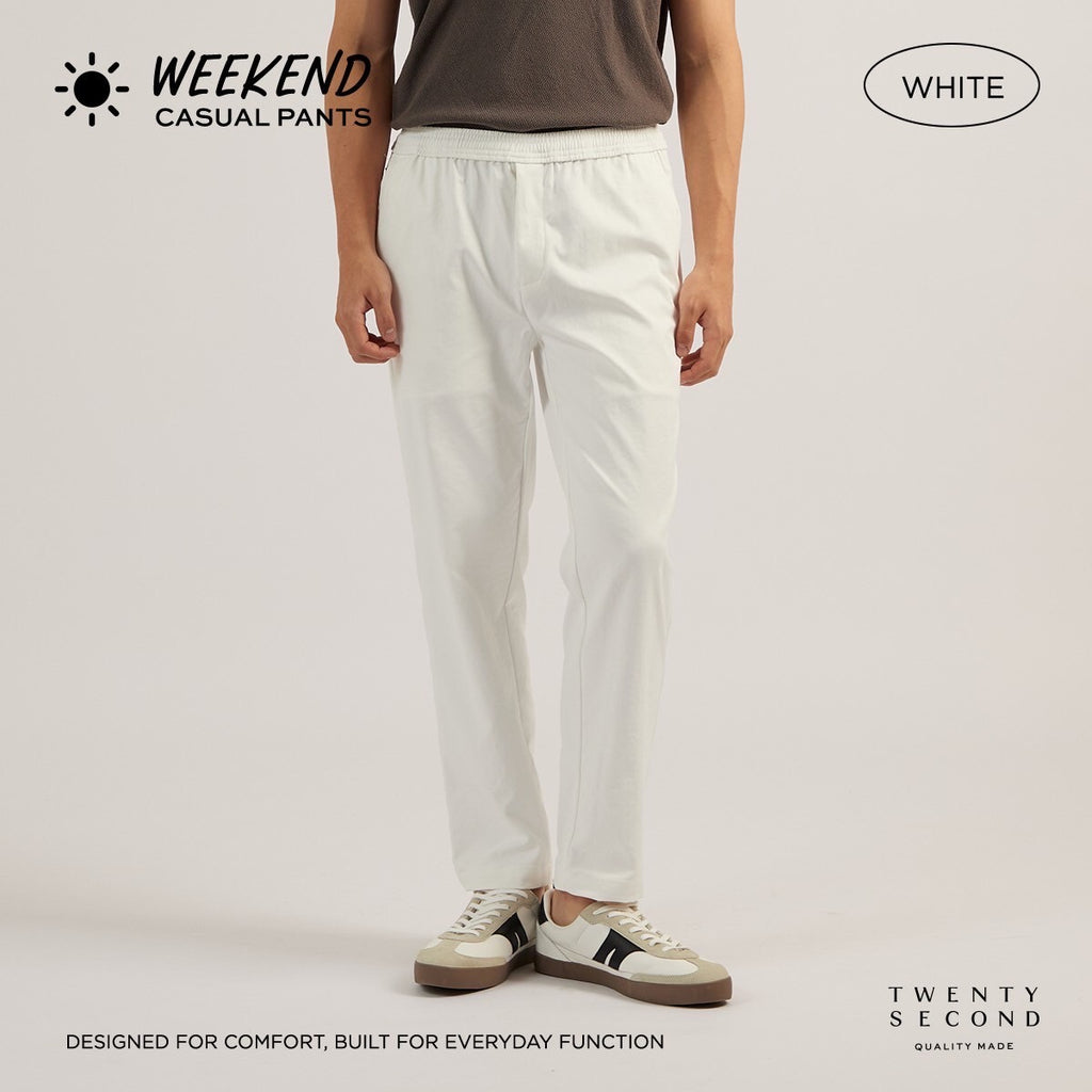 WEEKEND CASUAL PANTS - WHITE