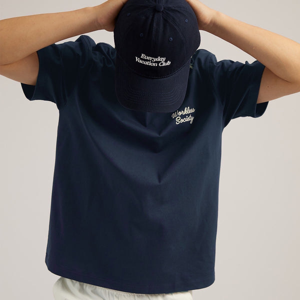 EVC WORKLESS SOCIETY TEE - NAVY