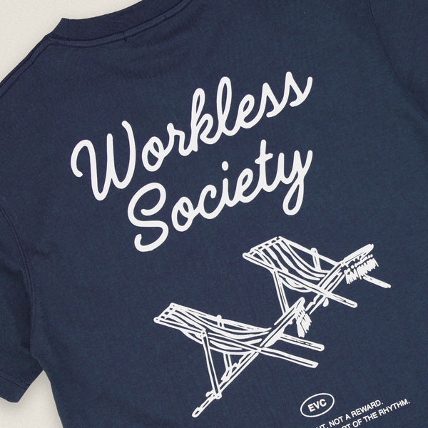 EVC WORKLESS SOCIETY TEE - NAVY