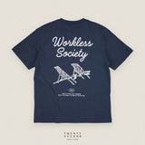 EVC WORKLESS SOCIETY TEE - NAVY