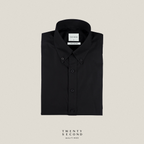 PLAIN BUTTON DOWN COLLAR SHIRT - BLACK