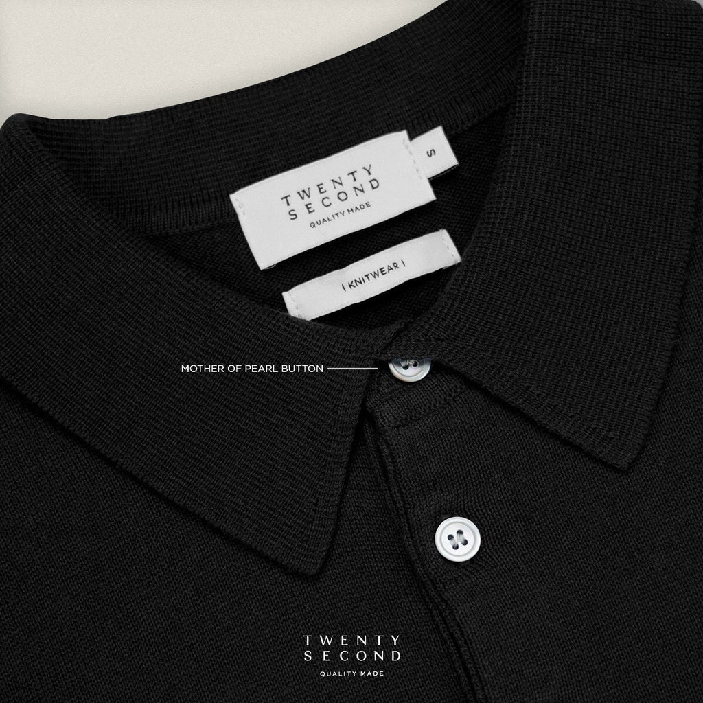 NICO KNIT POLO - BLACK