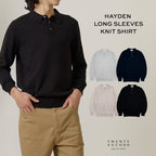 HAYDEN LONG SLEEVES KNIT POLO - OAT
